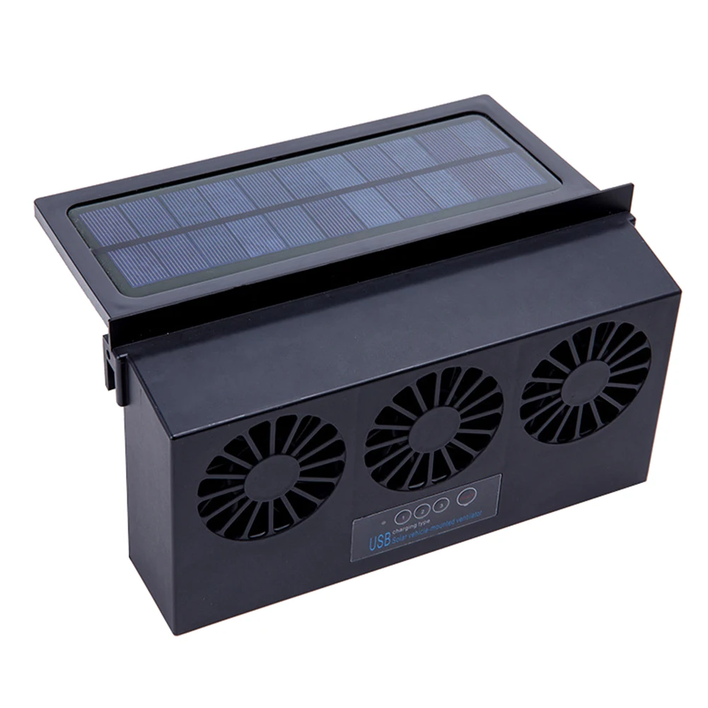 High-power Dual-mode Power Supply Car Solar Powered Exhaust Mini Fan Auto Ventilation Fan Car Gills Cooler 2 Colors