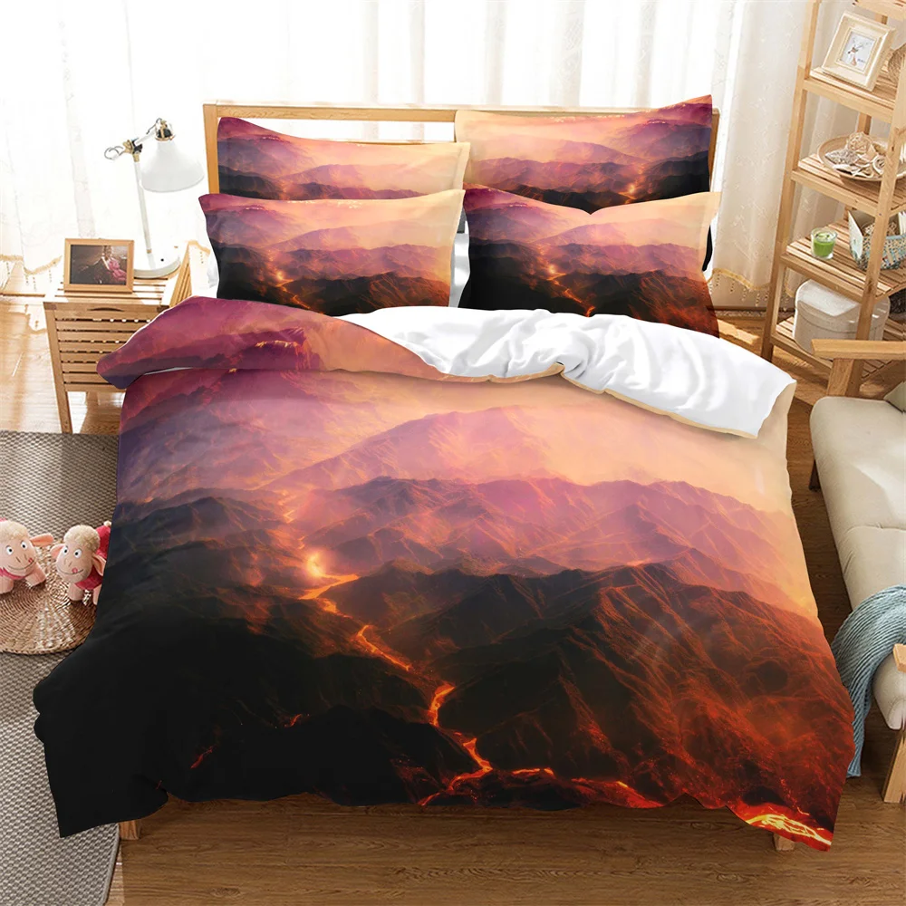 Hill Bedding Set Duvet Cover Set 3d Bedding Digital Printing Bed Linen Queen Size Bedding Set Fashion Design  bed cover set