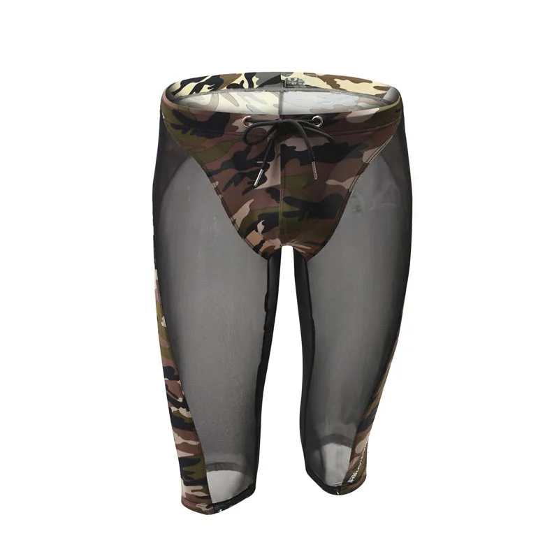 Mesh Boxers Camouflage Men Underwear Elastic Waistband Breathable Sport Boxer Bodybuilding Skinny Boxershort  Baselayer Tights