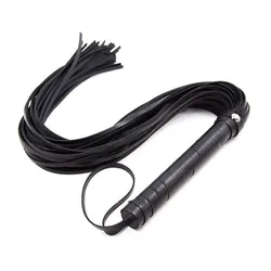 40cm PU cuero Pimp Whip Racing Riding Crop Party Flogger mano puños Reina negro montar a caballo látigo