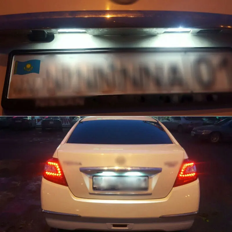 2x White LED License Number Plate Light Lamp For Nissan Altima Maxima Murano Pathfinder Rogue Quest Sentra Versa Note JX35 QX60