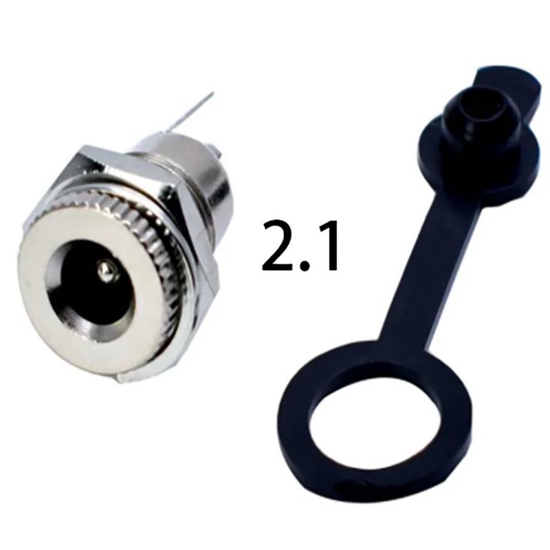 2pcs 5pce/LOT DC099 5.5 mm x 2.1mm DC Power Jack Socket Female Panel Mount Connector Metal Open Hole 11MM 5.5*2.1 5.5*2.5