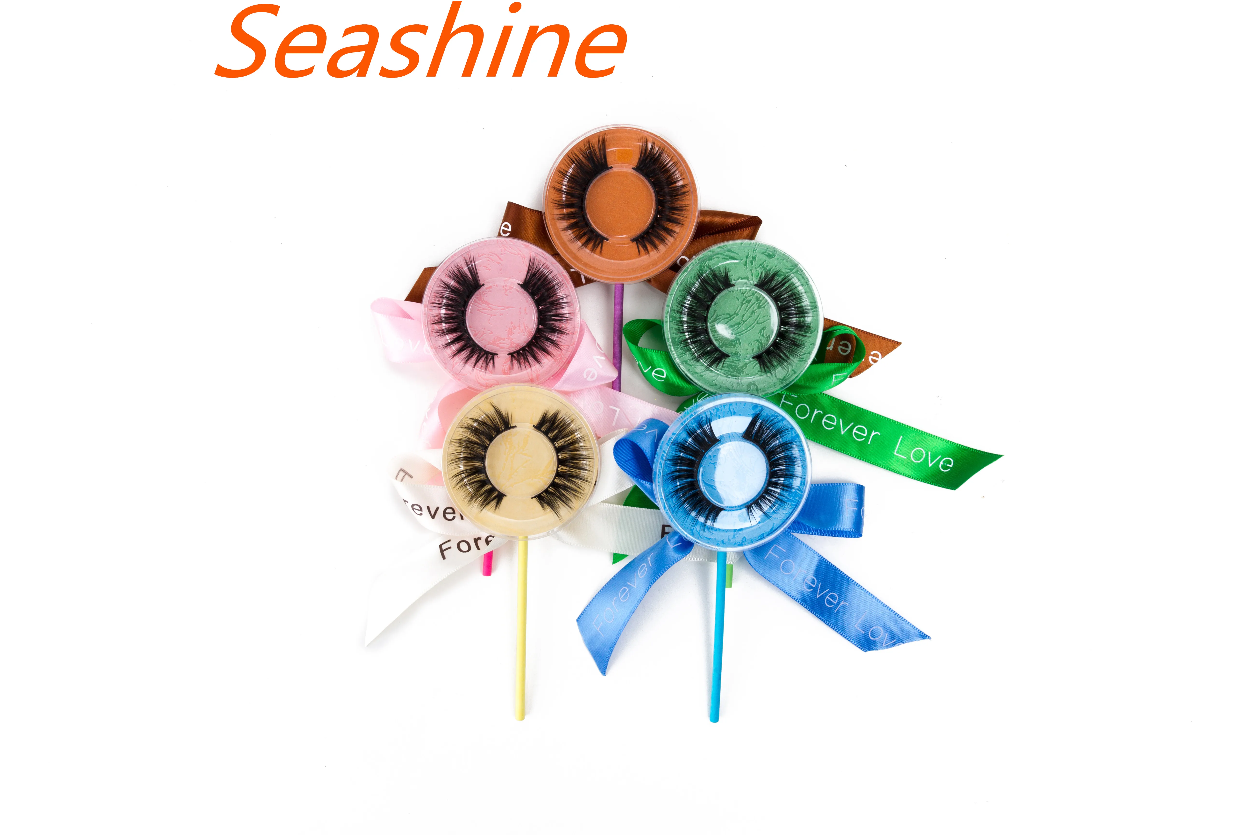 Seashine ขนตาปลอมธรรมชาติปลอมขนตายาวแต่งหน้า3d Mink Lashes ตัวต่อขนตา Mink Eyelashes สำหรับความงาม