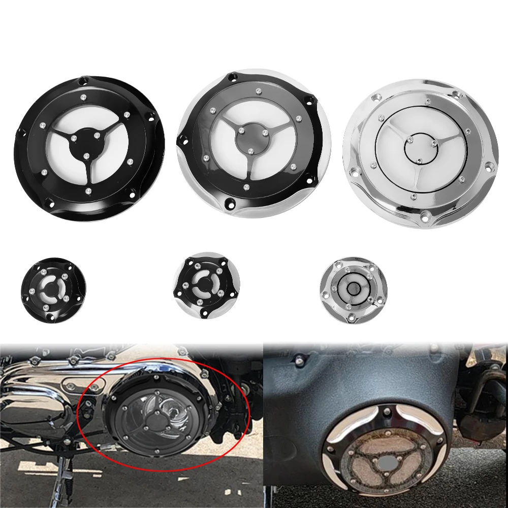 

5 Holes Motorcycle Derby Timing Timer Cover Engine Cover Aluminum For Harley Dyna Touring Softail Electra Glide FLHR FXD 99-2017