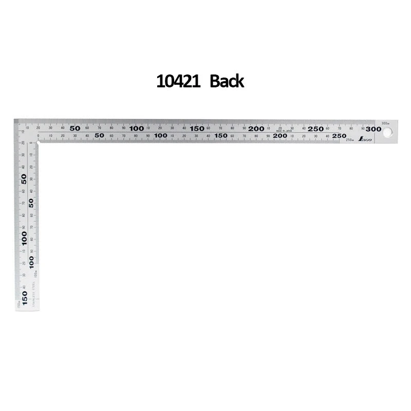 SHINWA Penguin Carpenter's Square Wide Hard Chrome Finish Stainless Steel Right Angle Ruler for Inking Marking  Measuring