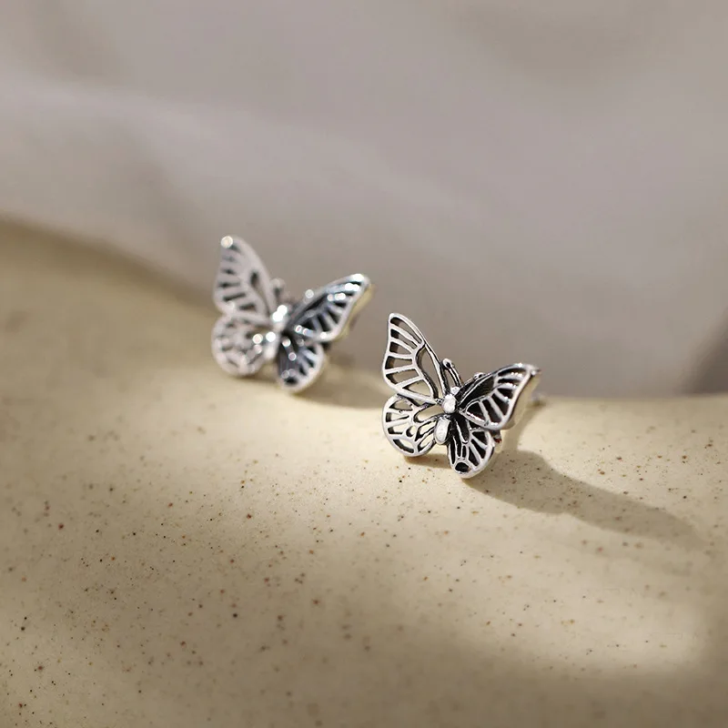 Butterfly Stud Earrings For Women Simple Korea Punk Fashion Design New Trendy Sweet Cute Student Fine Jewelry Wholesale BOYULIGE