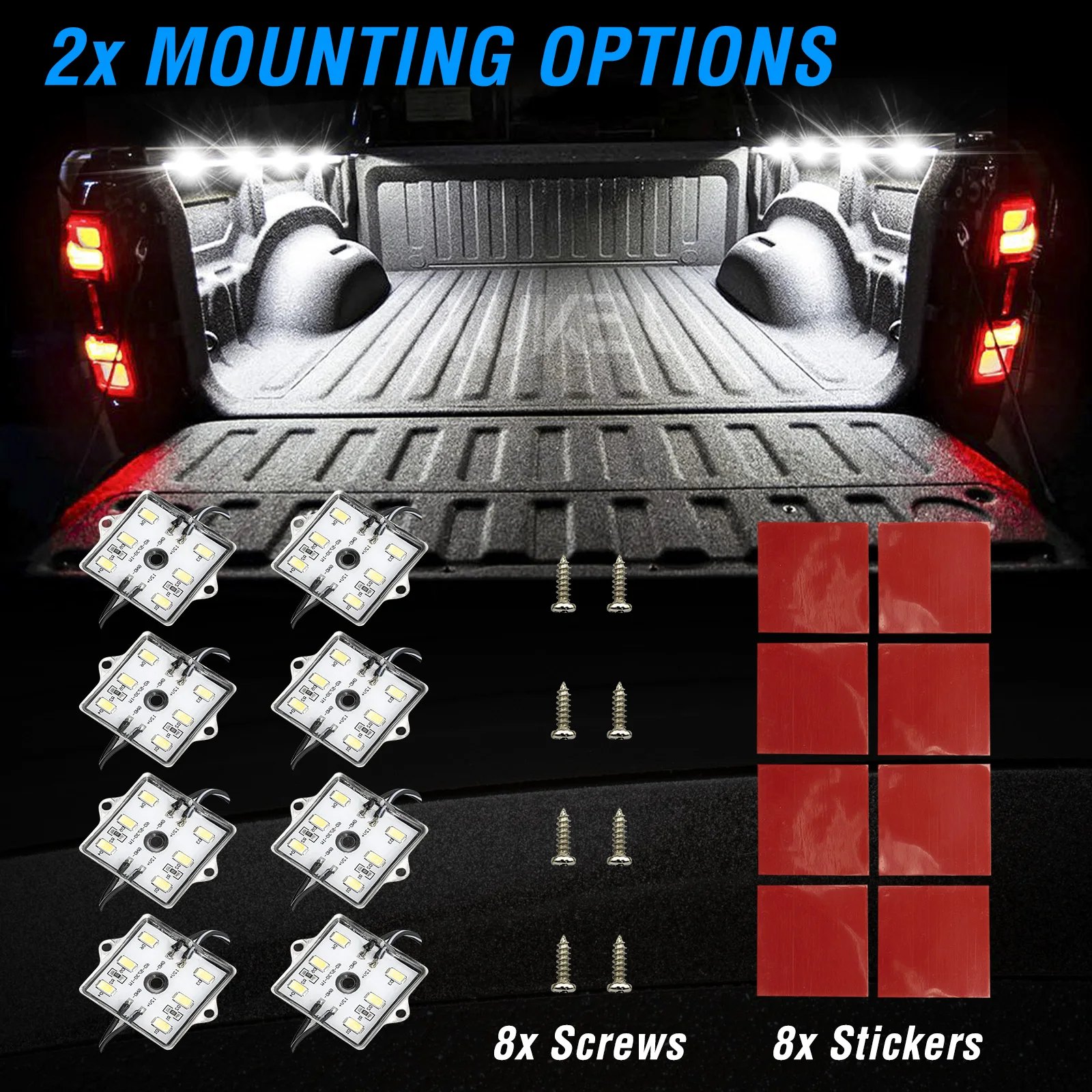 48LED Bed Strip Kit Waterproof on/Off Switch Extension Cable for Cargo Pickup Truck SUV RV Boat For Toyota Hilux Tundra Tacoma
