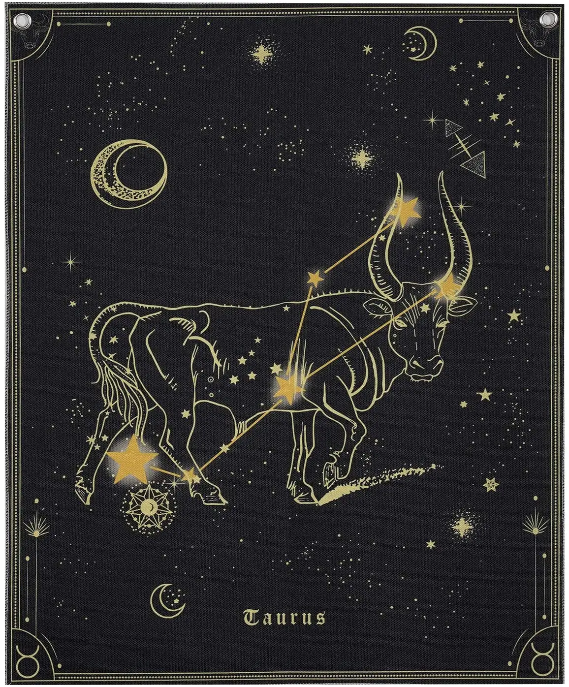 

Constellation Taurus Black and Gold Tapestry Background Wall Covering Home Decoration Blanket Bedroom Wall Hanging Tapestries