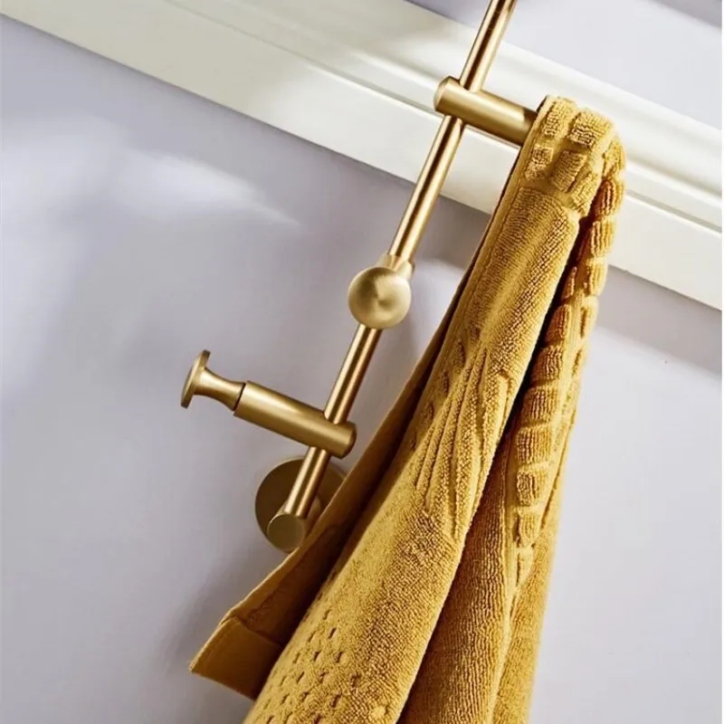 Brass Robe Hook Bathroom Accessories Brush Gold Colors Wall Clothes Rack Coat Hanger Rustproof Towel Hook