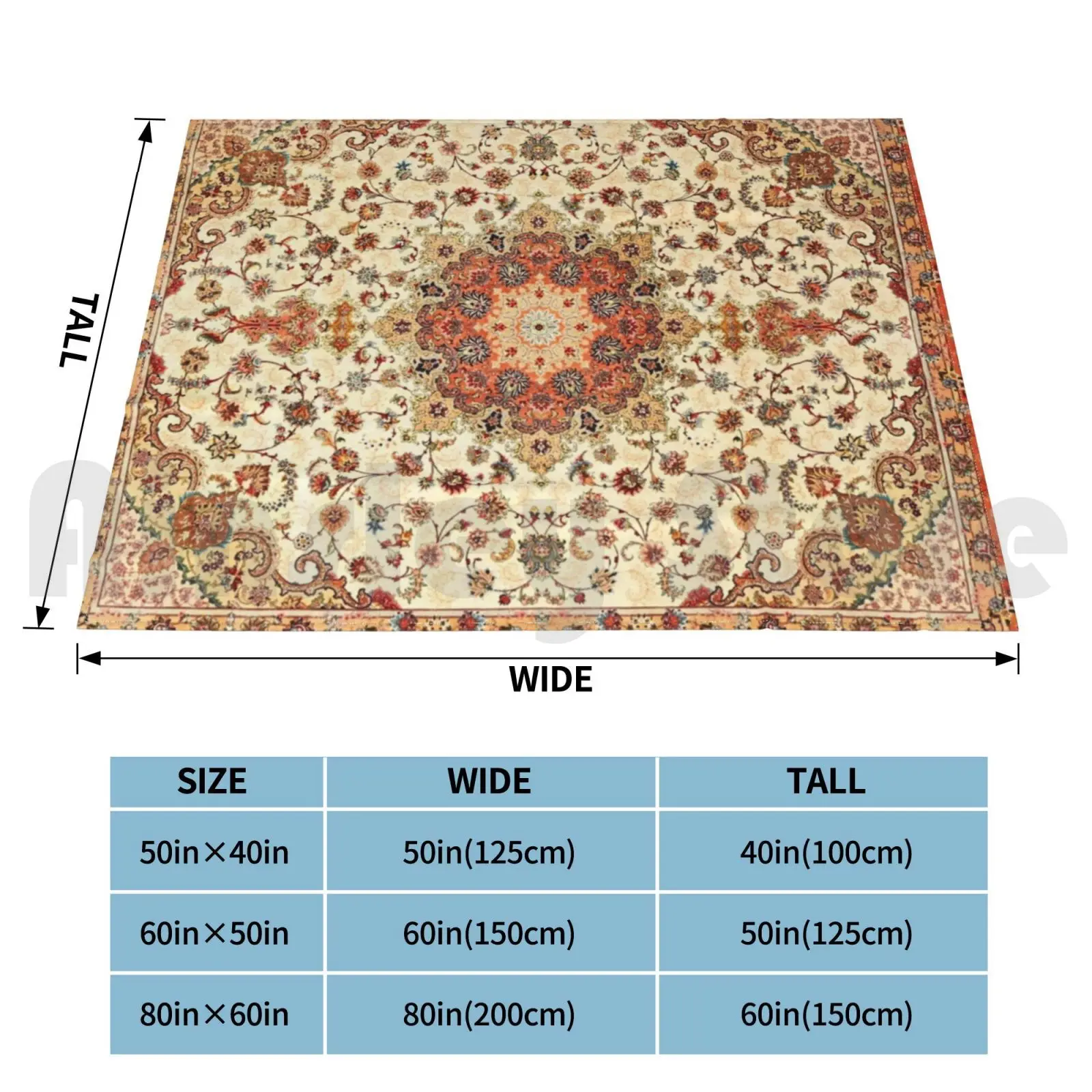 Orange Traditional Moroccan Artwork Style. Blanket Fashion Custom Moroccan Sahara Boho Hippie Bohemian