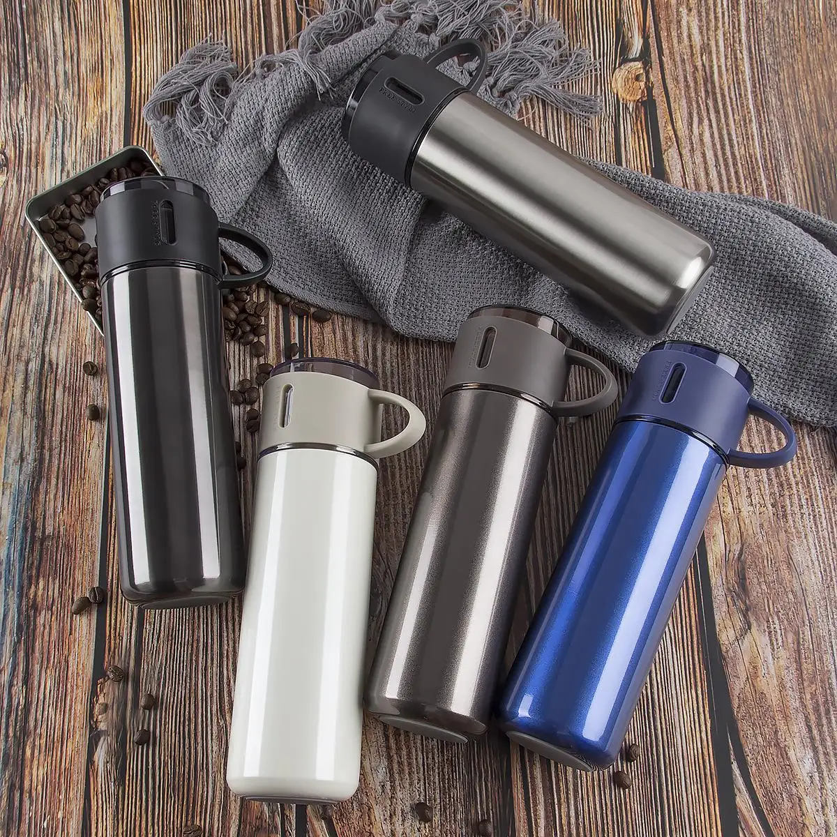 

350ml 450ml Vacuum Flasks Carrying cover Stainless steel insulation cup Water cup Vacuum cups Car Coffee Tea Milk Bottle Gifts