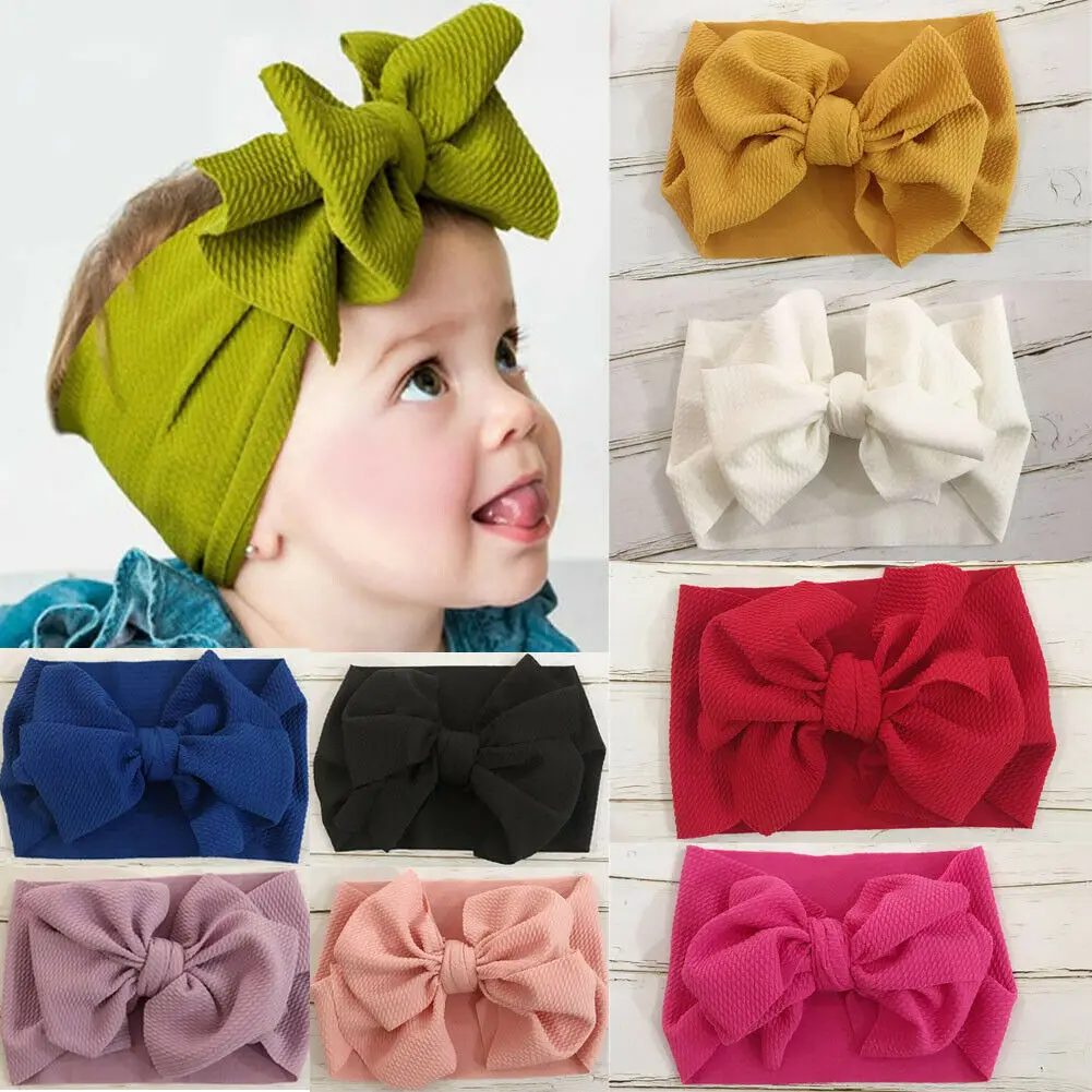 

10pcs / Lot Baby Hairband Children's Elastic Headband Newborn Bowknot Widened Hairband Cute Headband Headwear