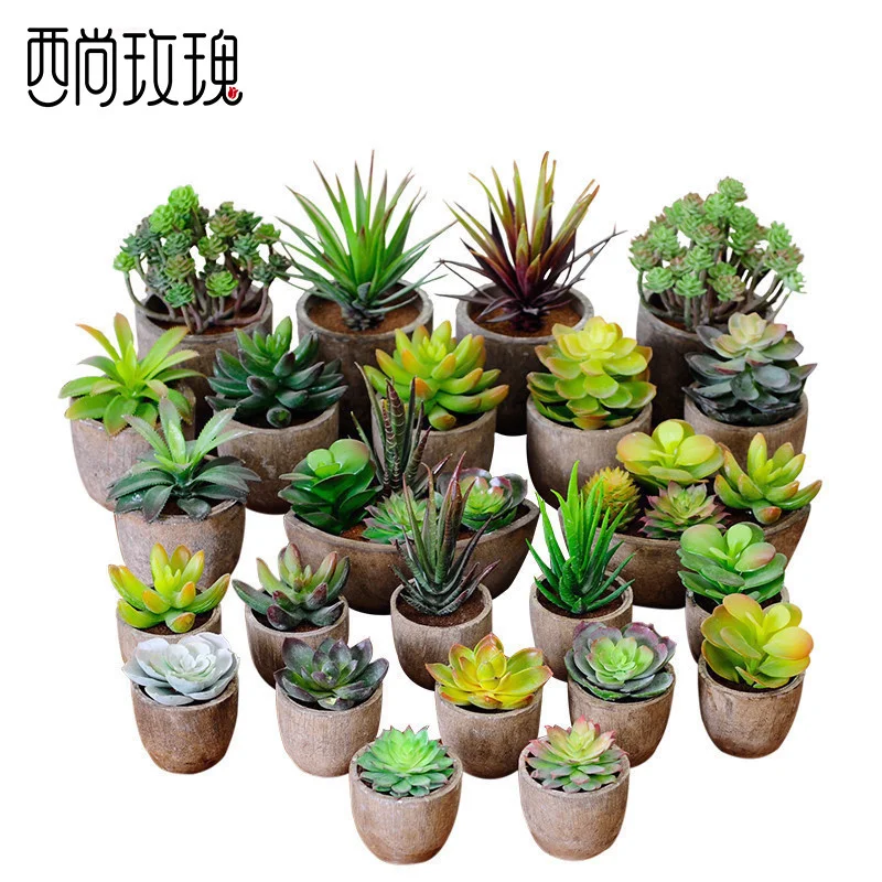 

Simulation mini plant combination succulent potted small bonsai ornaments indoor artificial flower ornaments