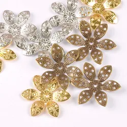 20pcs Flower Connectors Filigree Wraps DIY Jewelry Findings handicraft Gold/silver/Bronze Metal Craft home Decoration ykl0762-7