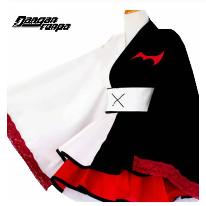 Anime Danganronpa Monokuma Cosplay Costumes Dangan Ronpa Kimono Pinafores Dresses Women Halloween Party Costume Wig