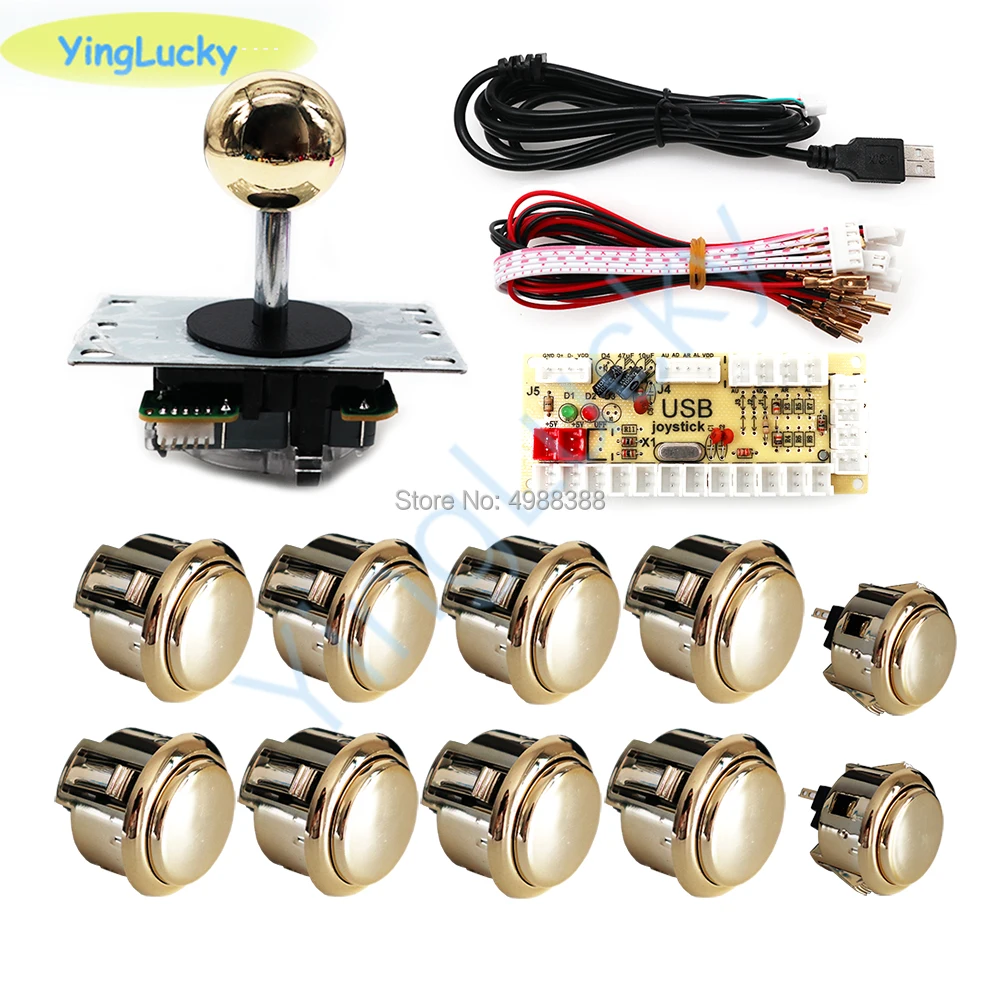 Novo kit de joystick de arcade diy 30mm 24mm botões de arcade usb zero atraso codificador sanwa joystick para raspberry pi mame caixa pandora