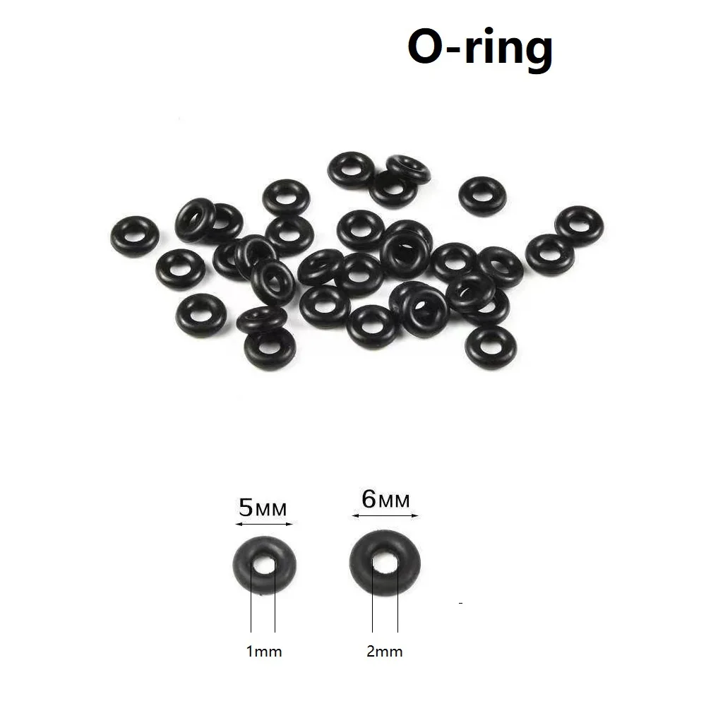 50pcs/lot O Ring Rubber Washer Seals Silicone Black O-Ring Seals Gasket 5mm/6mm Nitrile Washers Fishing Tackle accessories