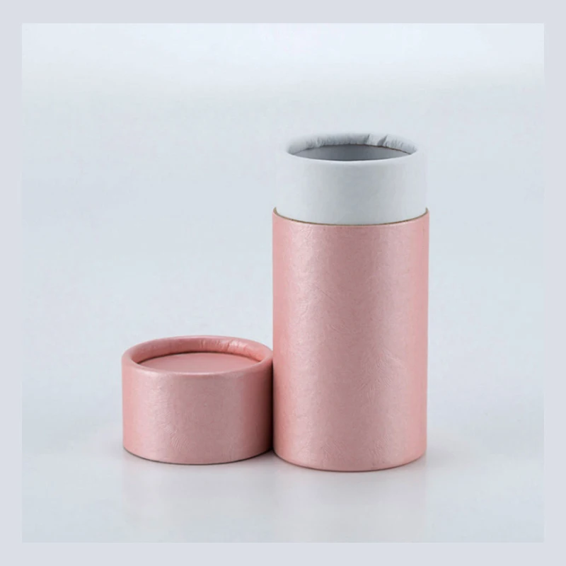 50Pcs Pink Color Cardboard Tube Paper Cans Oil Bottles, Tea Container, Cosmetic Packaging, Customized Craft Paper Cylinder