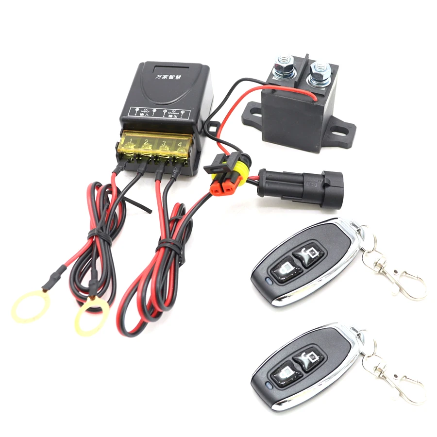 Upgrade Positive and negative Universal Integrated 12v Car Battery Isolator Master Switch with Wireless Remote Control x 2