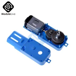 1:90 Motor Full Semi Half Metal Gear Robot Intelligent Vehicle Speed Reducer 3V-6V TT motor Single shaft Blue Case