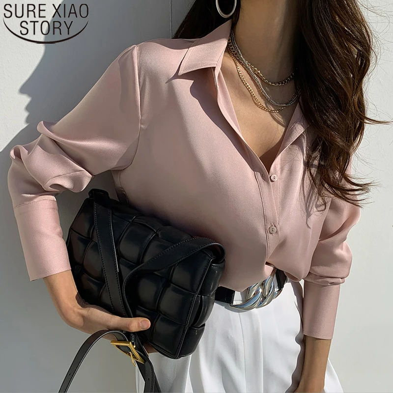 Vintage Lange Hülse Hemd Büro Dame Hemd Casual Frauen Bluse Bogen koreanische Mode Kleidung Lose Tops Lose Blusas 13335