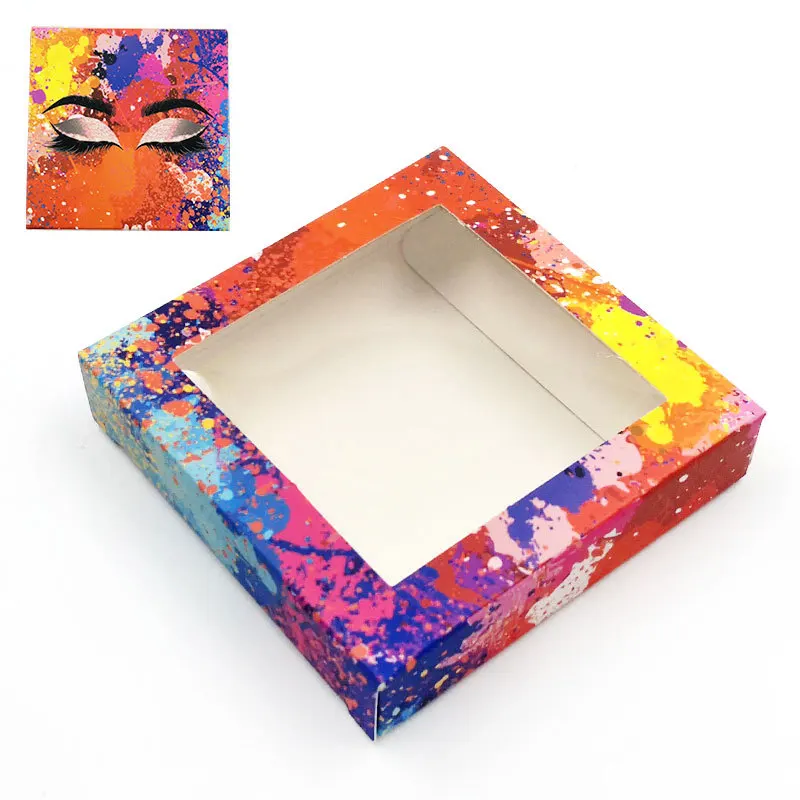 Eyelash Packaging Wholesale 10-200 Pcs 25mm Mink Lashes Case Marble Eyelashes Package Custom Logo Square Lash Boxes Packaging