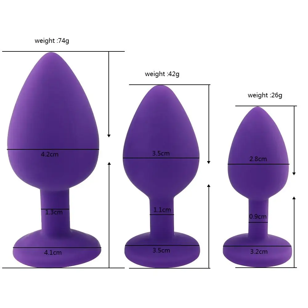 Three sizes and three colors anal plug，reusable silicone anal toys big anal plug Stimulating Anal Adult Game sex Toys