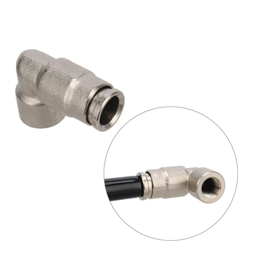 

1/8" Female Thread to 3/8" Elbow Metal Connector Garden Water Pipe Connector 1/8" Nozzles 9.52mm Pipe Quick Couplings 10 Pcs