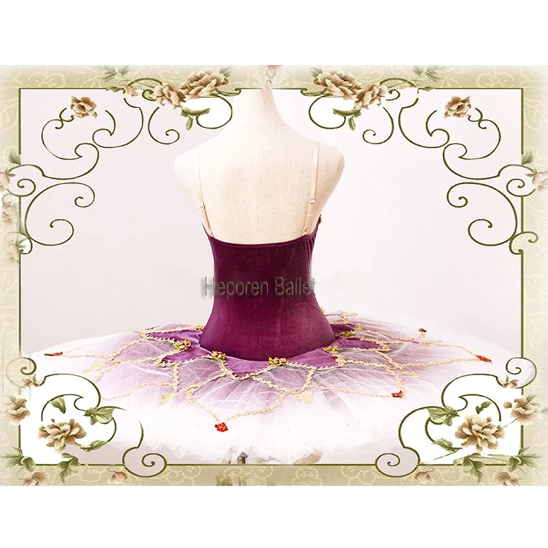 New Custom Made Paquita Ballet Costume For Competition,Adult Or Children Purplish Sleeping Beauty Gradient  Ballet Tutu Dresses