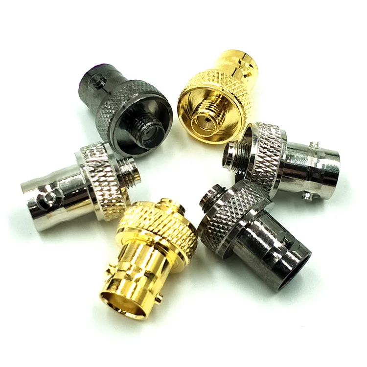 10Pcs Brass Gold/Nickel Plated SMA Female to BNC Female Connector RF Coaxial Coax Adapter F/F Plug  walkie talkie test head