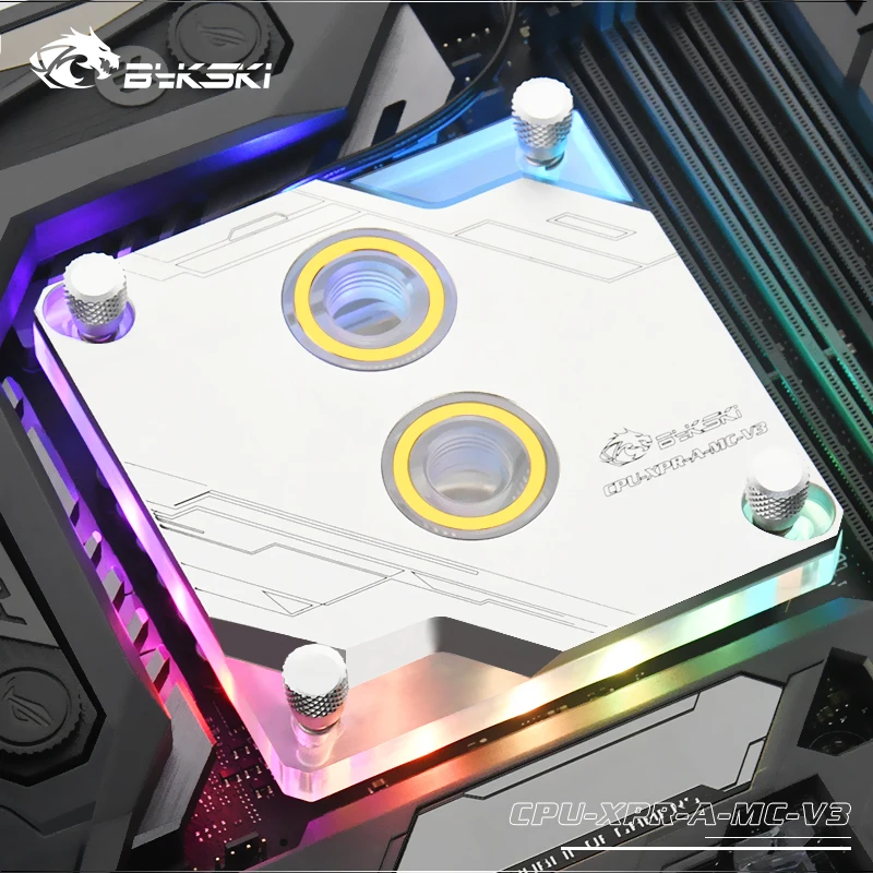 Bykski CPU Water Block For Intel LGA 1700 2066 12/13/14th Processor Cooler,5v 3pin,12v 4pin,Silver,CPU-XPR-A-MC-V3