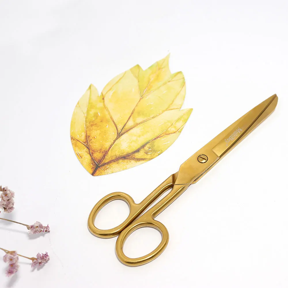 Multibey Office Home Decor Golden Scissors Pen Holder Cutter Tailor Fabric Paper Cutting Tools Craft Shears Gold Scissors 7inch