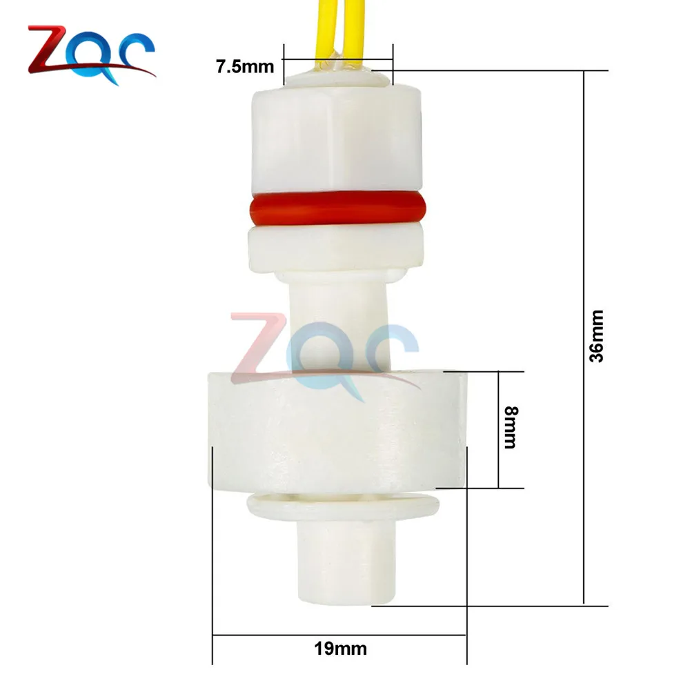 Normally closed low pressure float switch ZP2508 Mini PP Tank Pool Water Liquid Level Sensor Module Vertical Float Switch 36mm