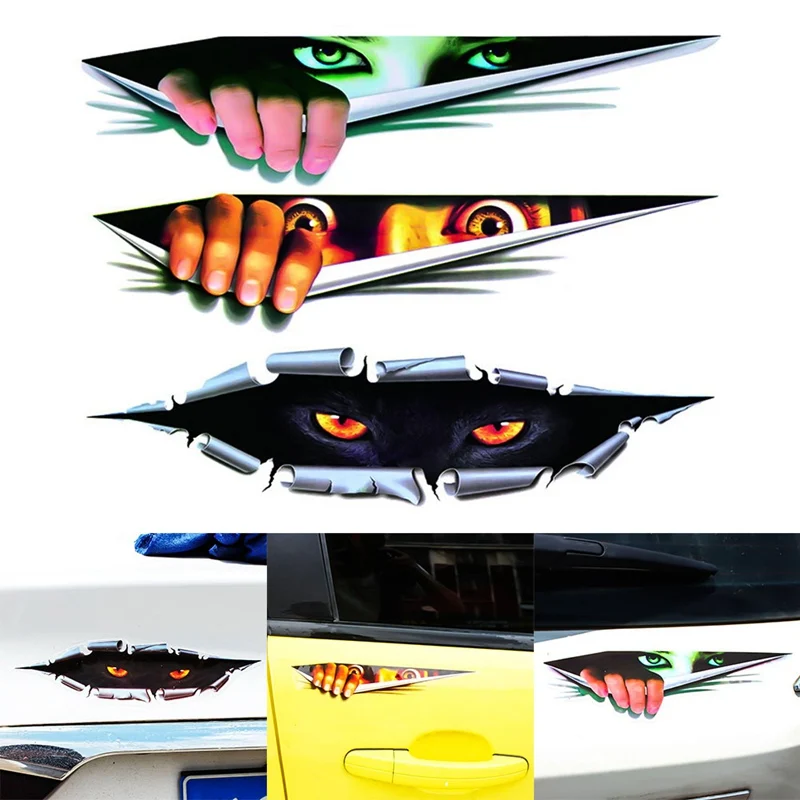 Lifelike 3D Car Sticker Creative Monster Waterproof Modified Decal Eyes Peeking For Motorcycle Decoration Anti Scratch Decals