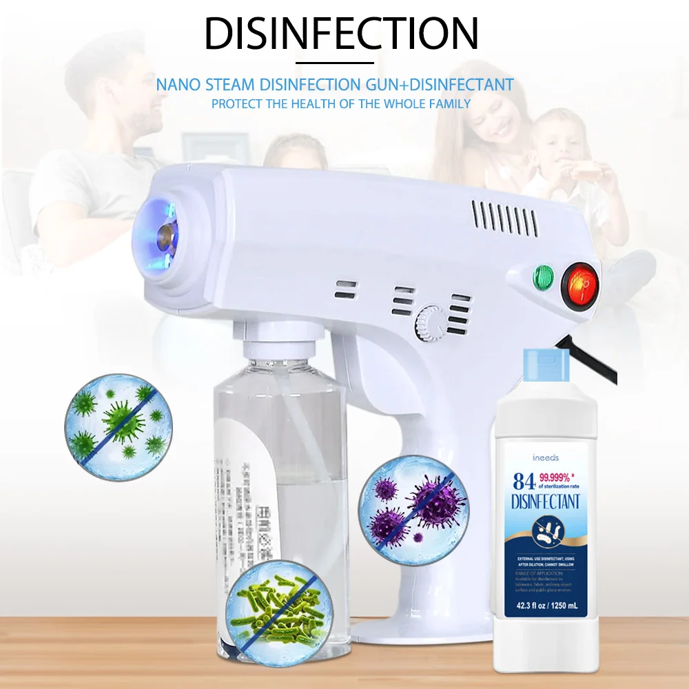 

Blue-ray Nano Steam Gun Portable Nano Steam Gun Hairdressing Hydrating Spray Hair Gun Disinfectant Sprayer Machine Spray Gun