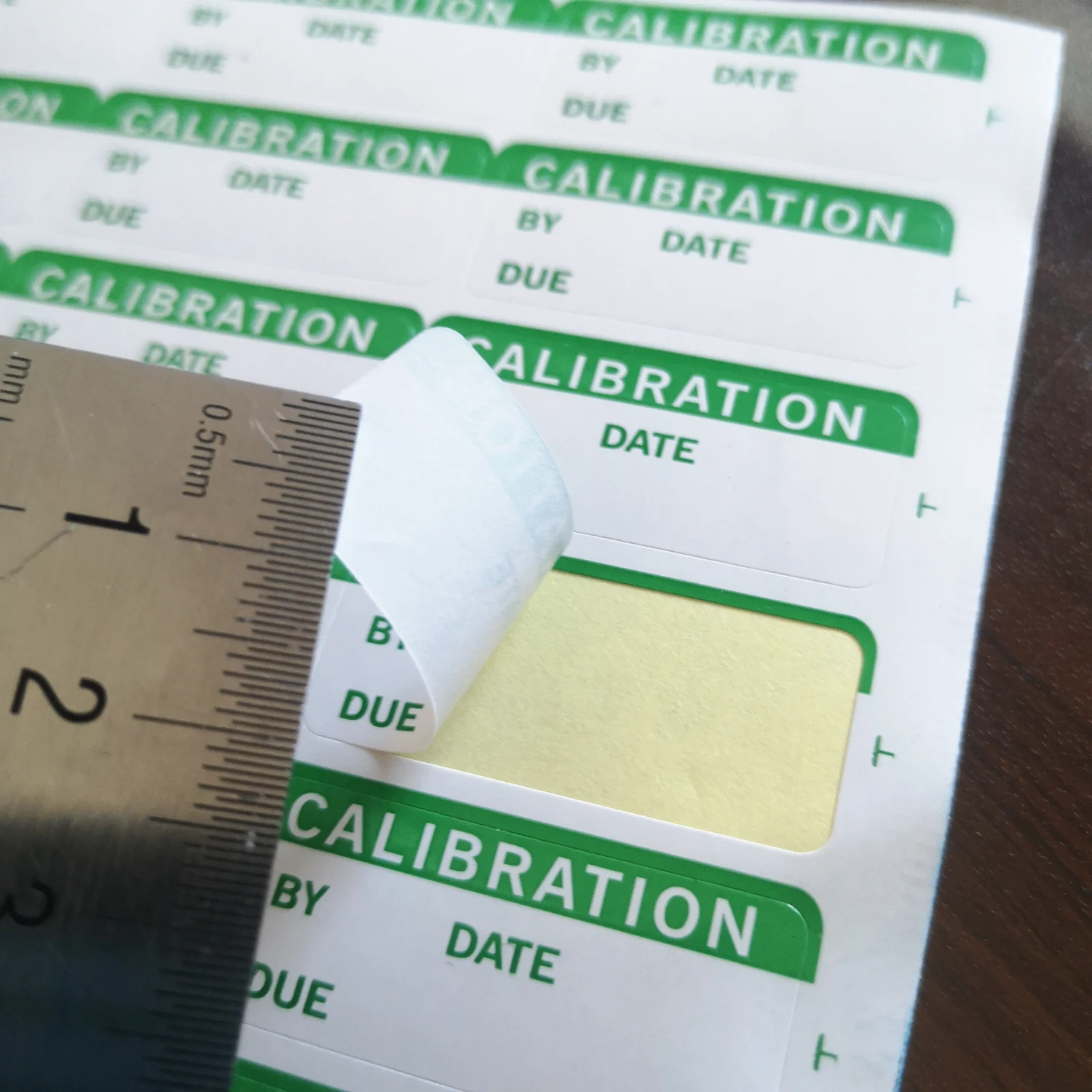 CALIBRATION BY DATE DUE TESTED INITIALS Inspection Record Label Writable Paper Sticker Office Factory Product Audit Check Tag