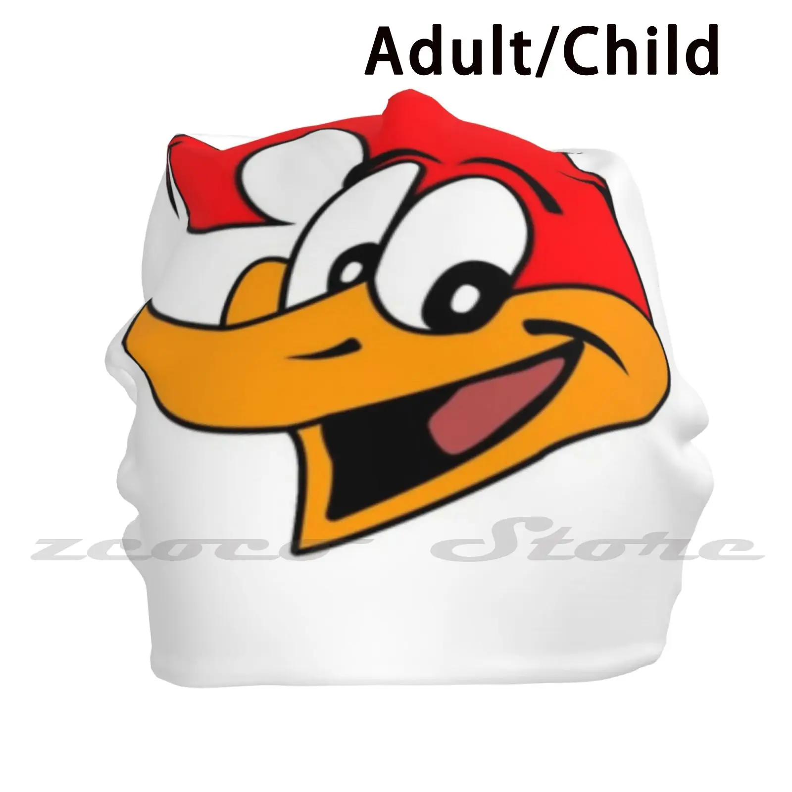 

The Woodpecker " Woody " Personalized Pattern Knit Hats Plus Size Elastic Soft Cap Cartoon Character Vector Illustrator Bird