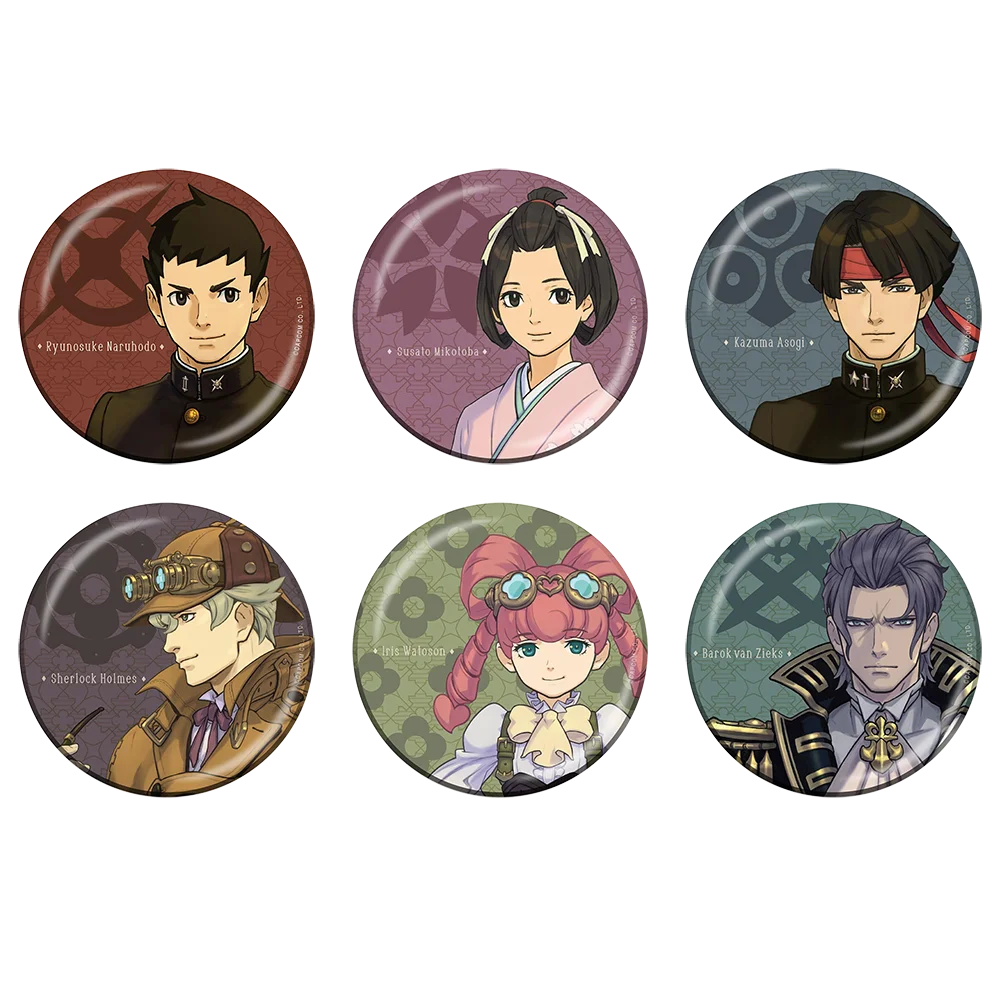 Gyakuten Saiban 2 Game Badge Ace Attorney Ryunosuke Naruhodo Metal Badge Brooch Pin