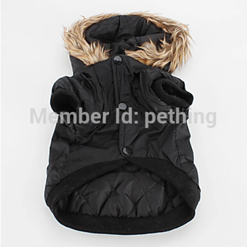 Quilted Warm Hoodie Dog Jacket Hot Design Pet Dog Jacket Winter Dog Clothes Small Dog Winter Clothes  (XS-L, Black)