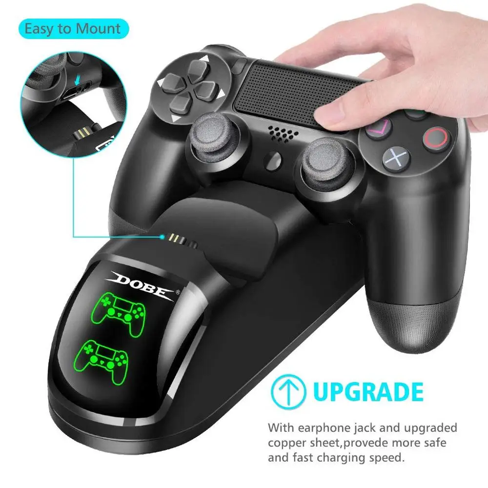 Dual USB Handle Fast Charging Dock Station Stand Charger for PS4/PS4 Slim/PS4 Pro Game Controller Gamepad Joystick Dock Mount