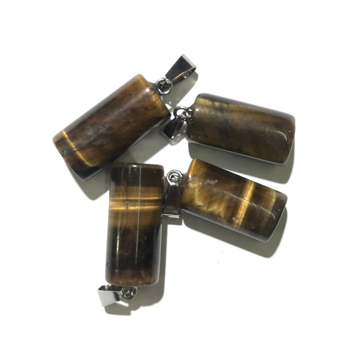 10pcs Natural Gem Tiger Eye Stone Agate Cylindrical Pendant Handmade DIY Retro Elegant Necklace Bracelet Earring Jewelry Making