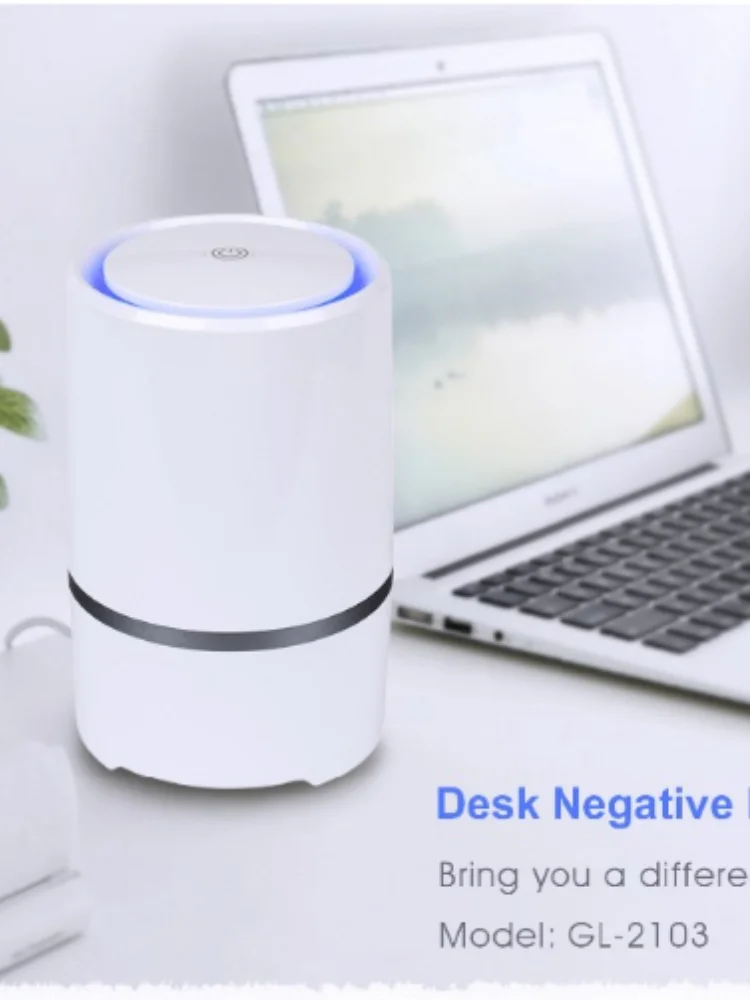 Purificador de aire para el hogar, limpiador de aire con filtros HEPA, cable USB de 5v, purificador de aire de bajo ruido con luz nocturna para escritorio GL2103