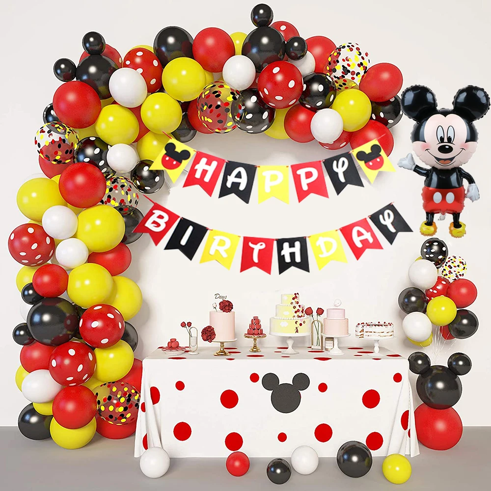 

110pcs/lot Mickey Mouse Birthday Party Decorations Kids Latex Balloons Set Baby Shower Minnie Mouse Party Supplies Air Toys Gift