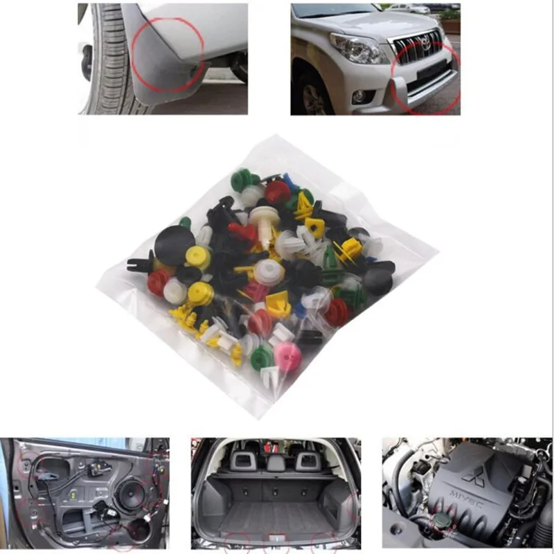 New 50pcs Car Mixed Door Trim Panel Bumper Rivet Styling For Ssangyong Nomad Rexton Tivoli Chairman Korando Musso Kyron Actyon