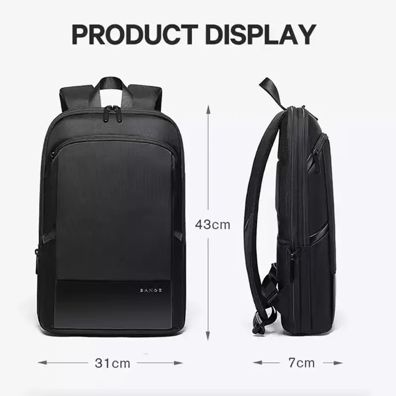 BANGE Slim Men Business Expandable Waterproof 15.6