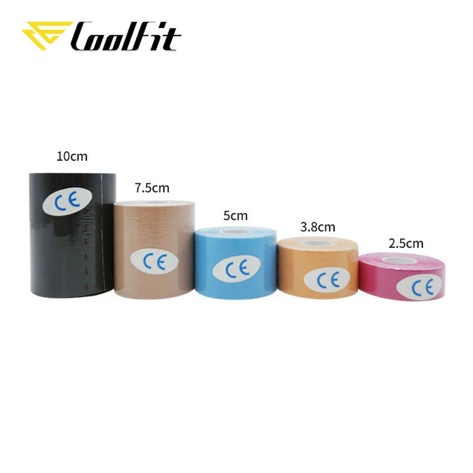 CoolFit Kinesiology Tape Muscle Bandage Sports Cotton Elastic Adhesive Strain Injury High Speed Tape Knee Muscle Pain Relief