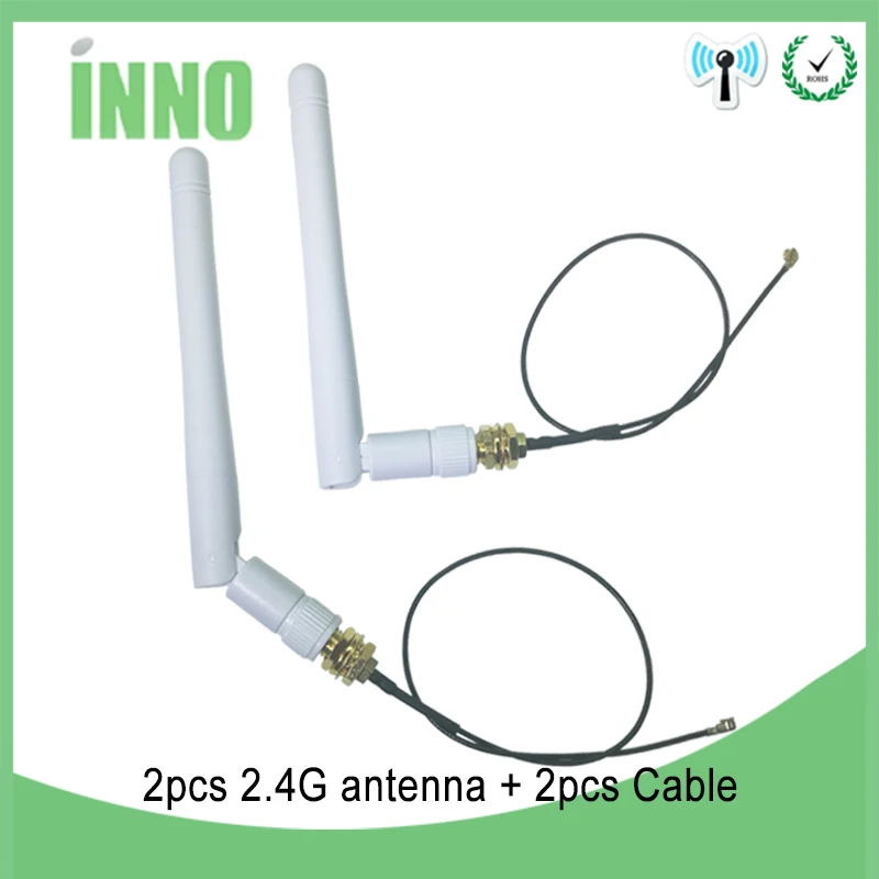 2.4GHz antenna PBX wifi RP-SMA Male Connector 3dBi Wi fi 2.4 ghz Antena 2.4 GHz  IPX to RP-SMA Male Extension Pigtail Cable