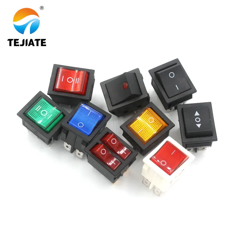 5PCS KCD4 Microswitch Boat Toggle Switch Reset Ship Type Seesaw Cateye Light 4/6 Feet 2/3 Gear Power Button Kit