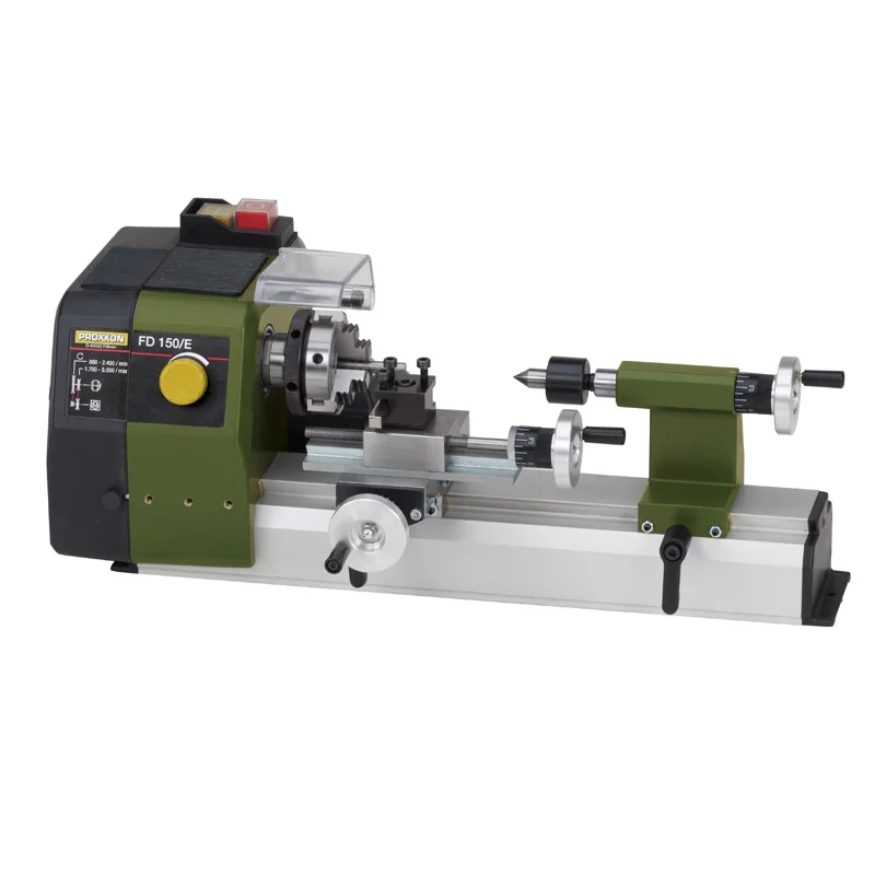 PROXXON FD150 مخرطة دقيقة مصغرة، مخرطة صغيرة متعددة الوظائف، 220 فولت ~ 240 فولت، 100 وات، 50/60 هرتز، سرعة 800-5000 دورة في الدقيقة
