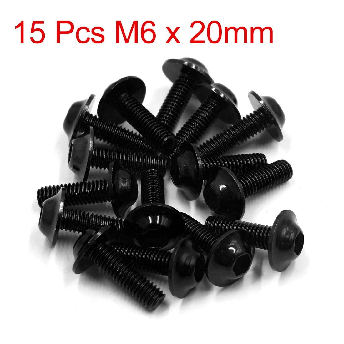 X Autohaux 6PCS 15PCS M6 x 20mm Hexagon License Plates Fairing Bolts Screws Black for Motorcycle, 6 Pack